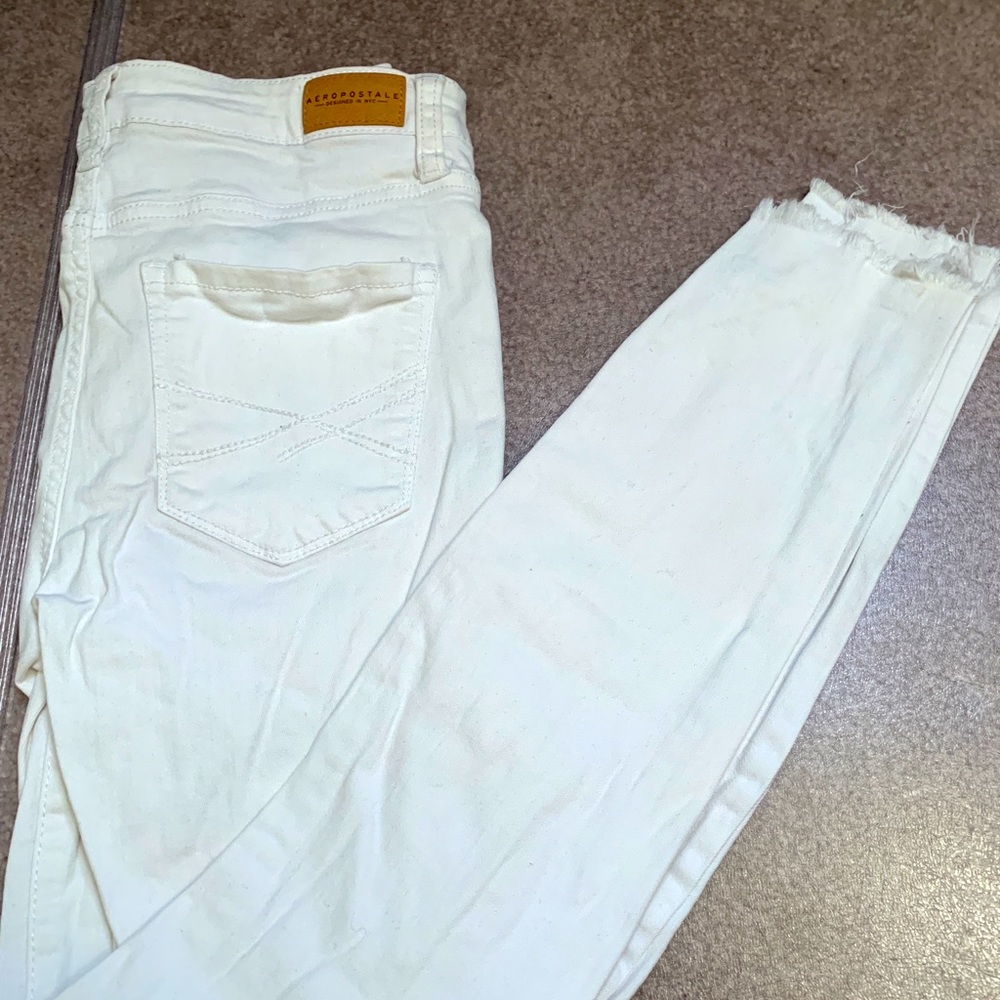Aeropostale white high waisted ankle jeggings
